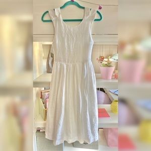jacadi Paris Formal White Girls’ Cotton Linen Dress 👗🤍